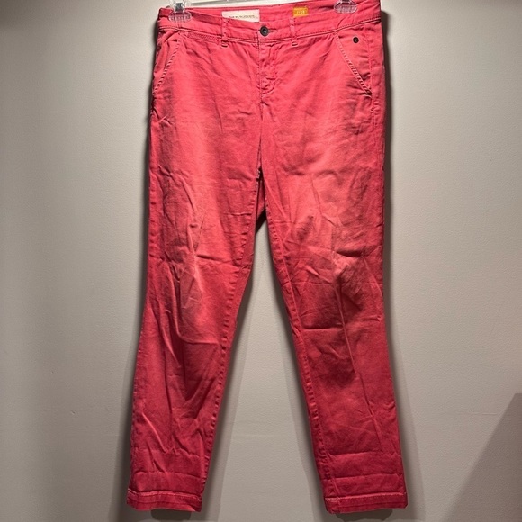 Pilcro Hyphen Low-Rise Chinos Boyfriend Pants Rose/Pink/Red Straight Relaxed 28 - Picture 5 of 16